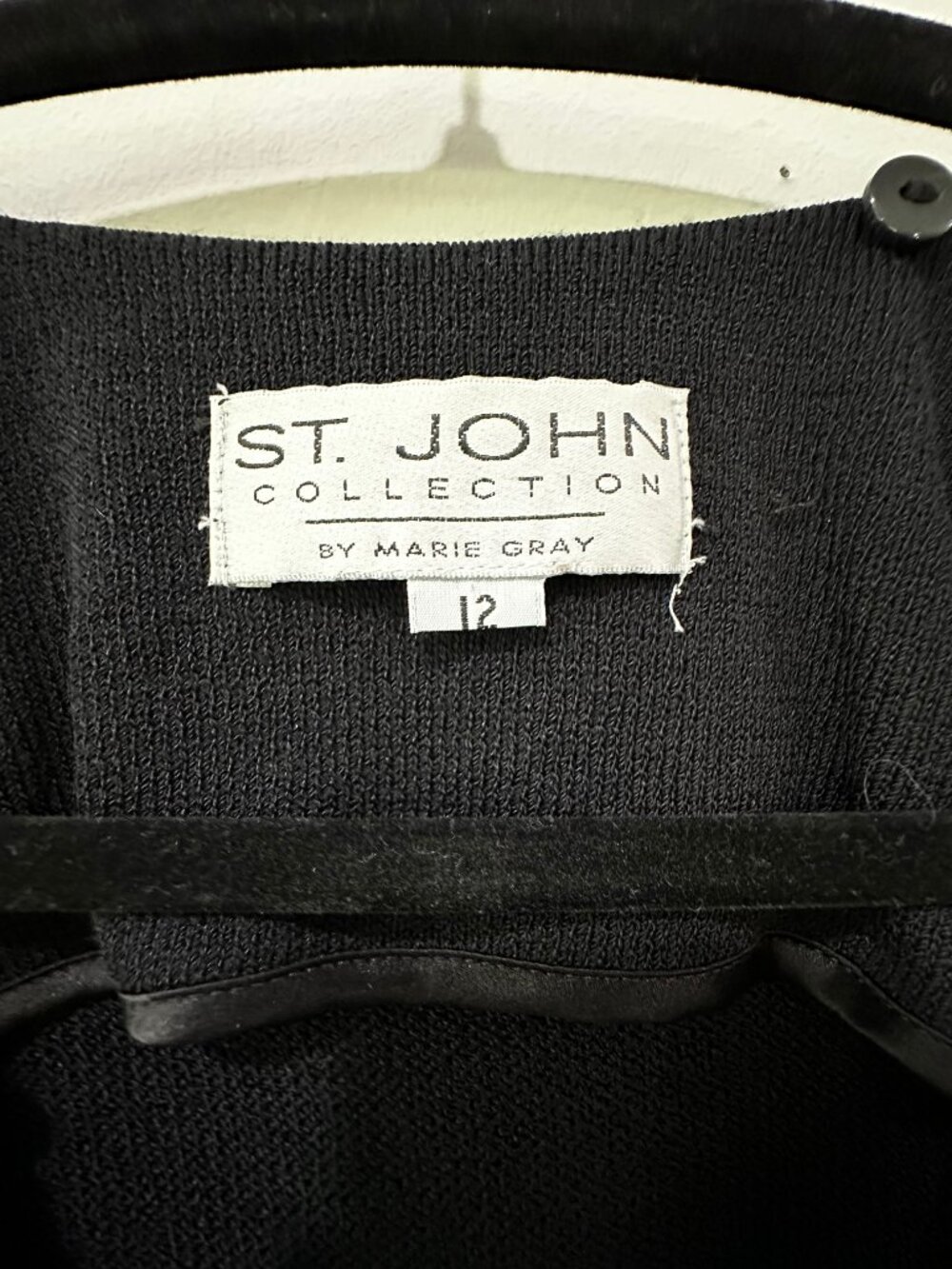 Vintage St. John 2 in 1 Santana Knit Cropped Jacket Removable Collar Sz 12 - Picture 4 of 11